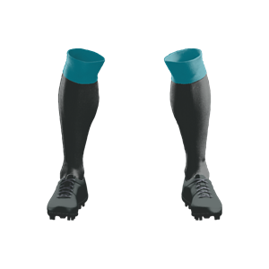 Socks 017 Black/Teal Top Stock Long Socks ($12 - $14). (x 24)
