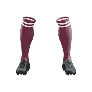 Socks 058 Maroon/2 White Stripes Stock Long Socks ($12 - $14). (x 20)