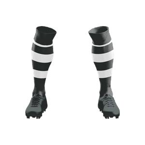 Socks 035 Black/White Hoops Stock Long Socks ($12 - $14). (x 60)