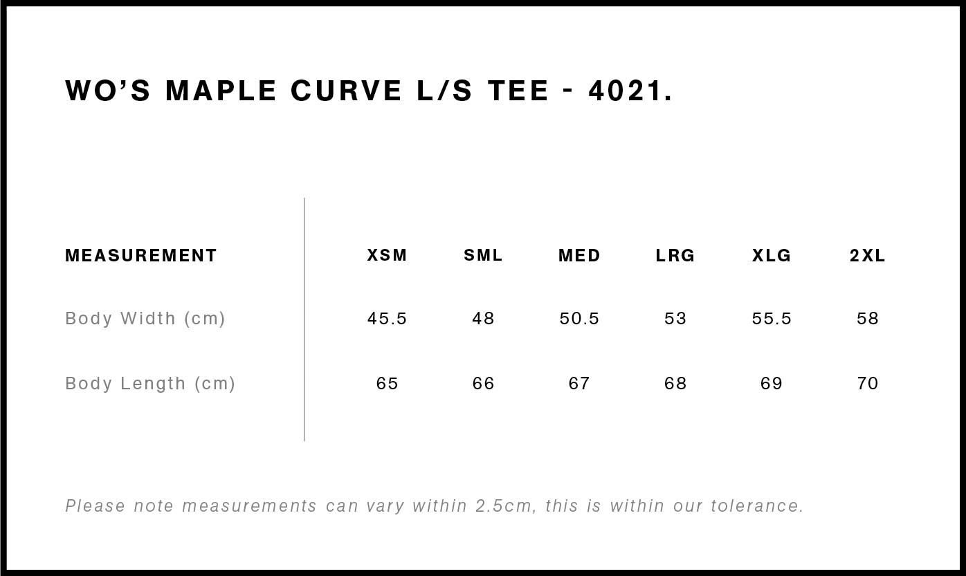 IGNITE PILATES & CO - WO'S MAPLE CURVE L/S TEE - 4021 - BLACK