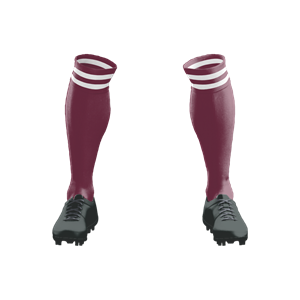 Socks 058 Maroon/2 White Stripes Stock Long Socks ($12 - $14). (x 20)