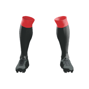Socks 016 Black/Red Top Stock Long Socks ($12 - $14). (x 12)