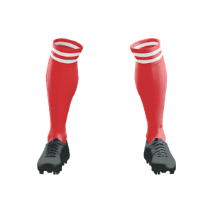 Socks 063 Red/2 White Stripes Stock Long Socks ($12 - $14). (x 20)