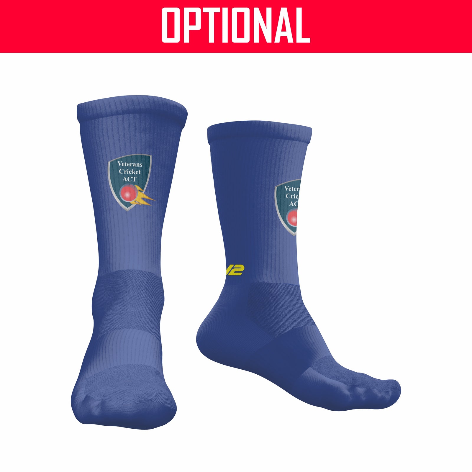 ACT Veterans Cricket - Pro Crew Sock (40’s, 50’s, 55’s)