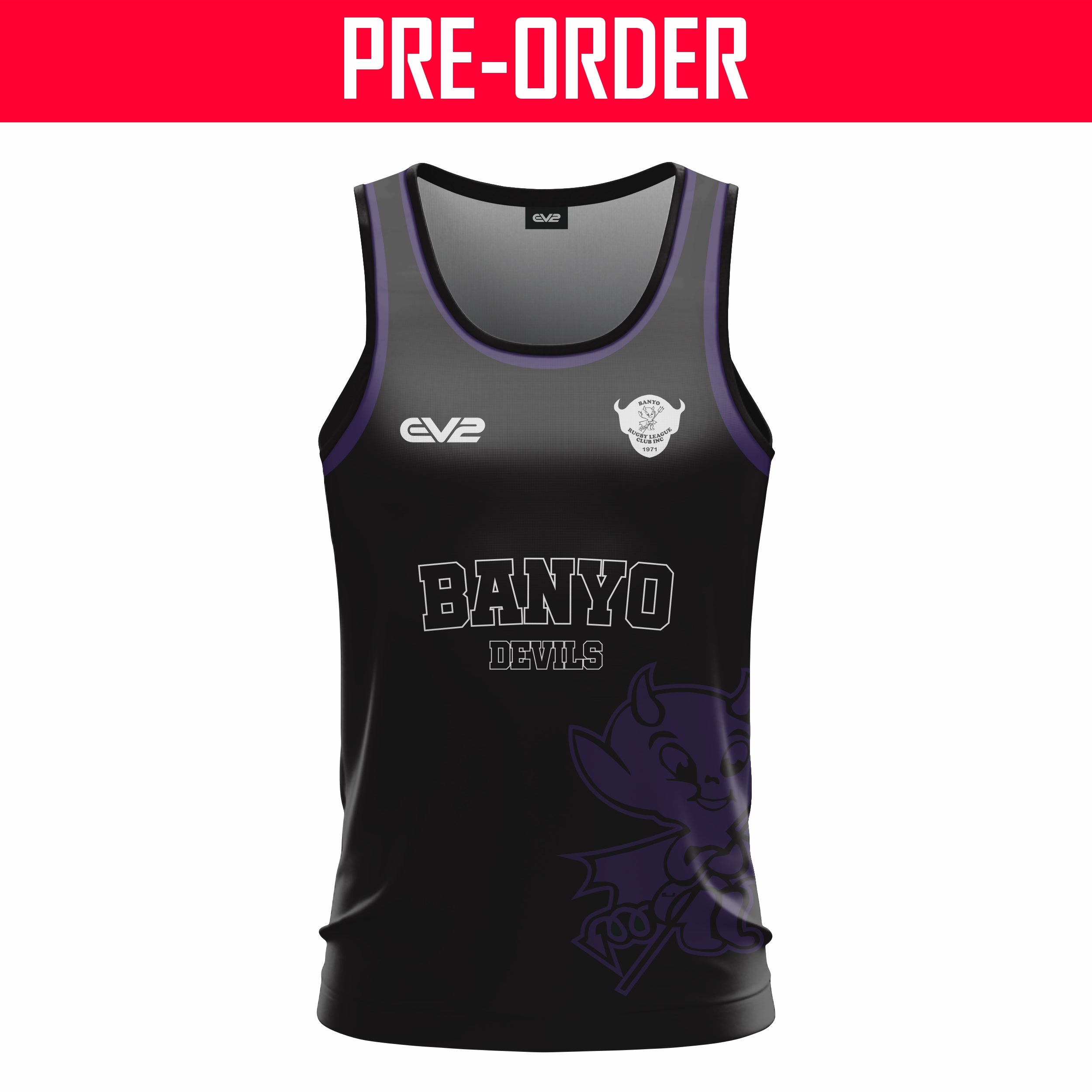 Banyo Devils - Training Singlet - Set A - Black