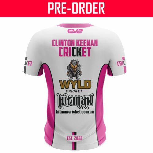 Clinton Keenan Cricket - Training Shirt White/Pink S/S