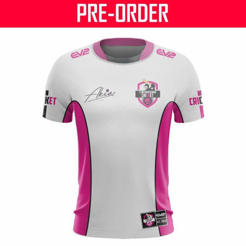 Clinton Keenan Cricket - Training Shirt White/Pink S/S