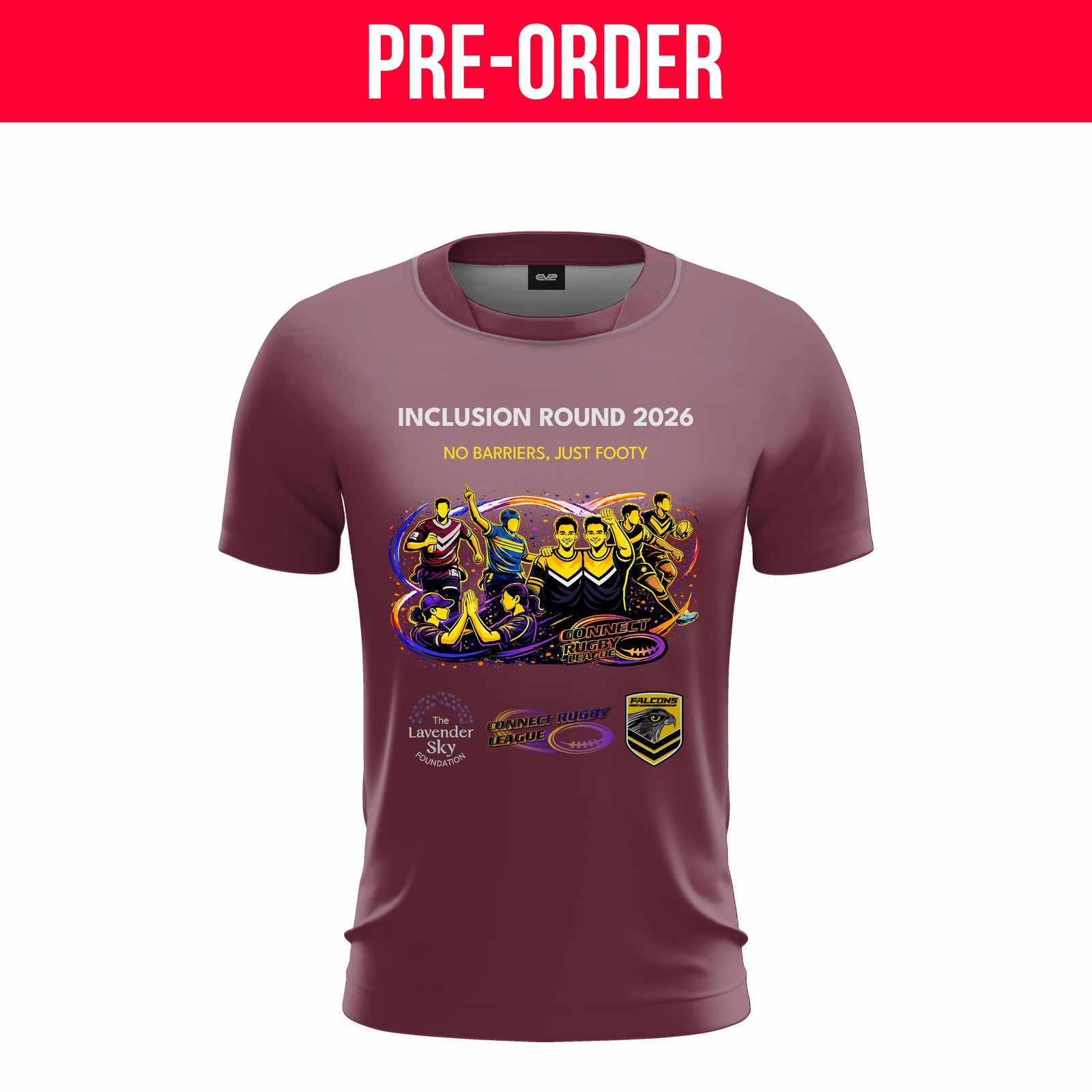 Connect Rugby League - Maroon Training Shirt