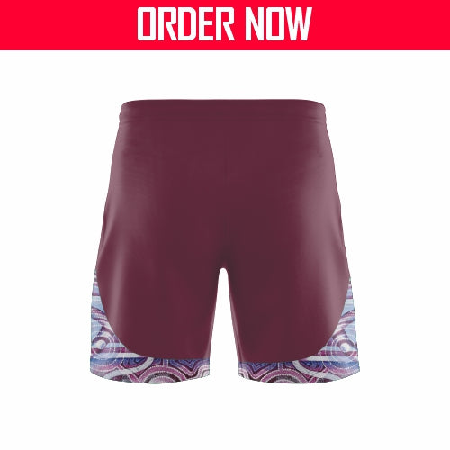 CQ Capras (SHOP) - Indigenous Training Short - Maroon - 2024