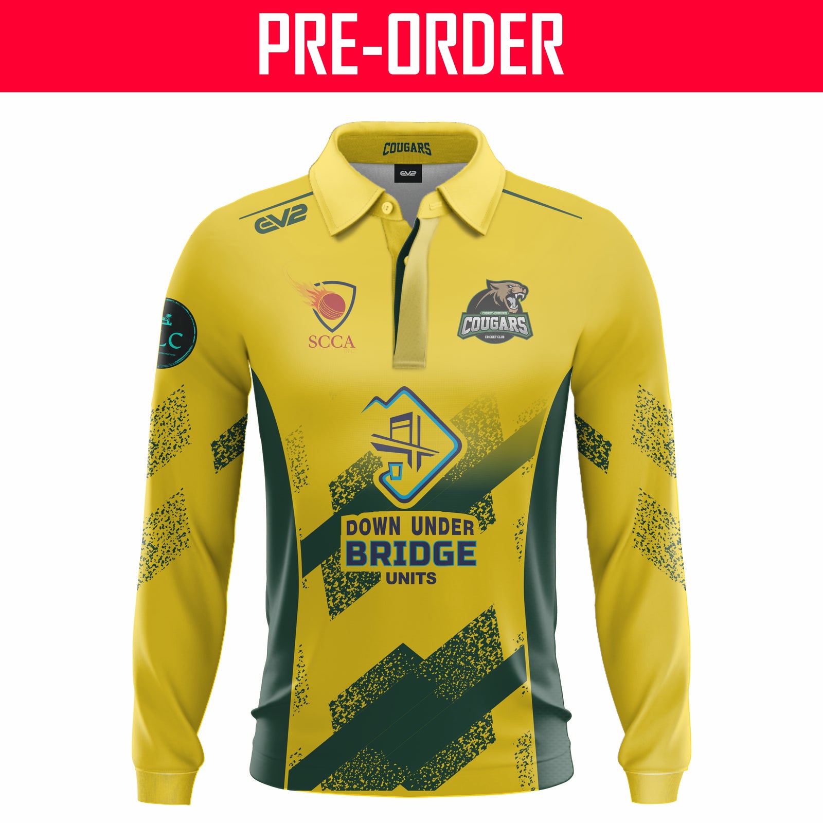 Cooroy-Eumundi Cougars Cricket Club - Champion Cricket Shirt - Long Sleeve Coloured