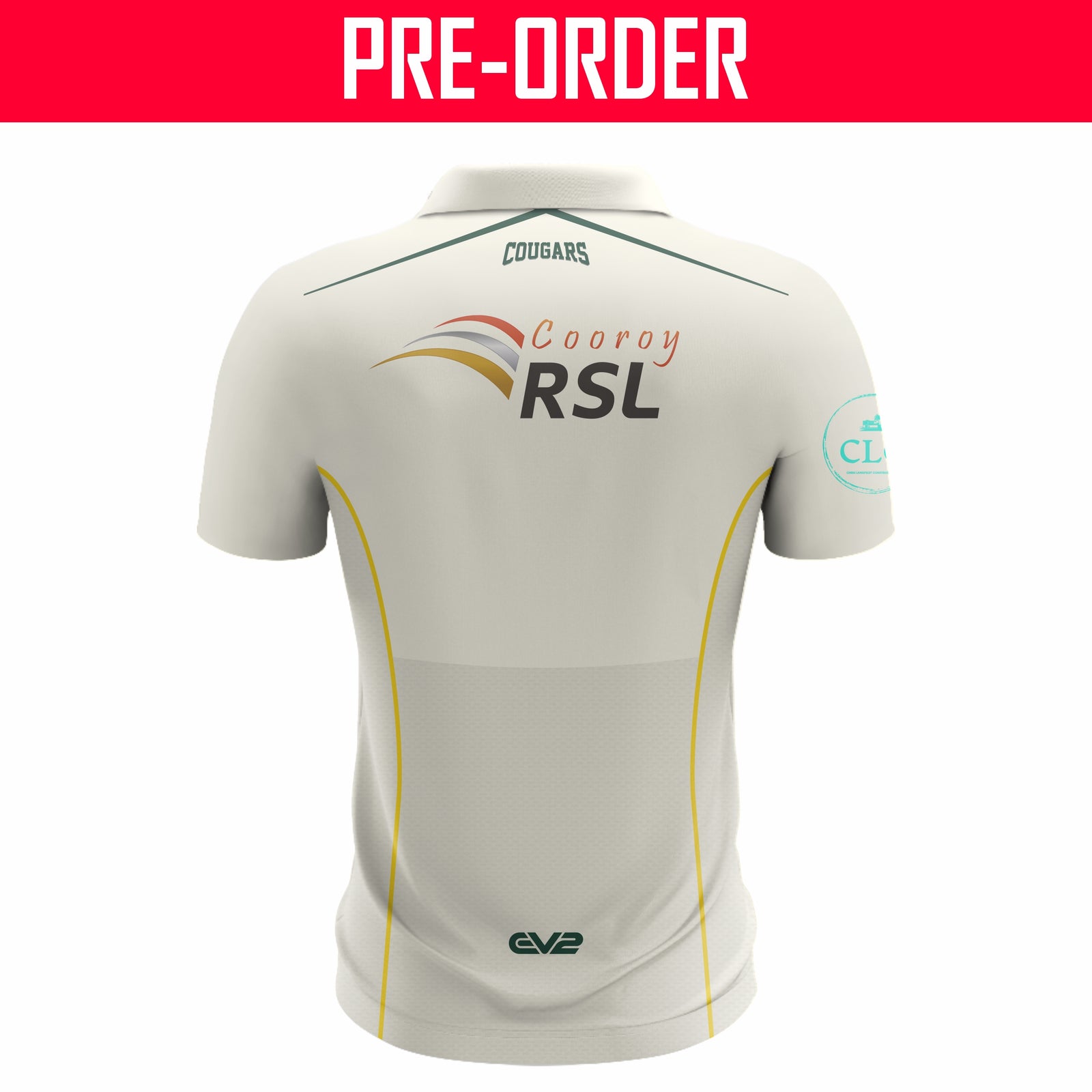 Cooroy-Eumundi Cougars Cricket Club - Champion Cricket Shirt - Short Sleeve White