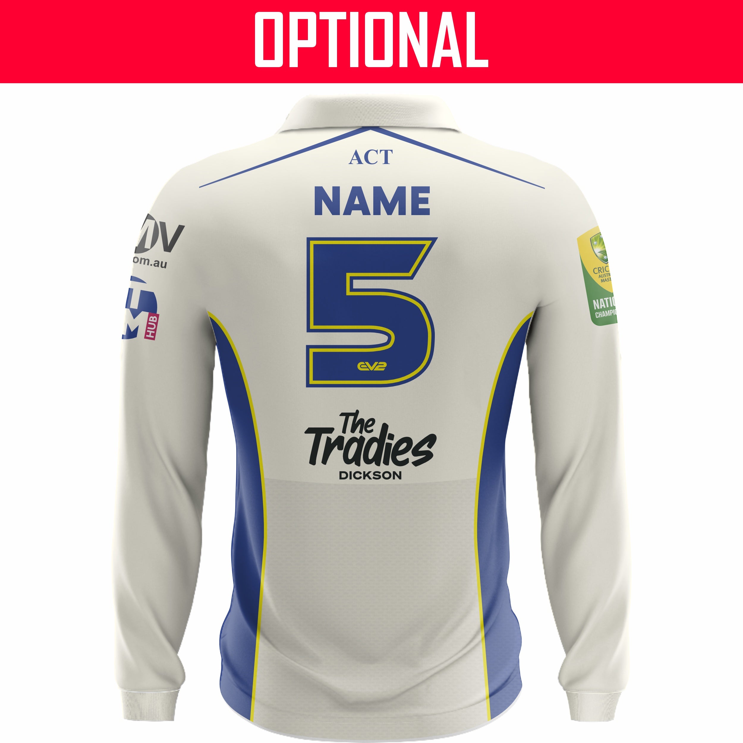 Cricket ACT Masters - Cricket Shirt L/S (60’s, 65’s, 70’s)