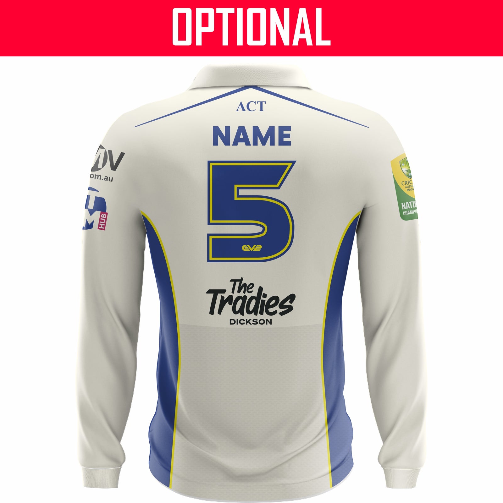 Cricket ACT Masters - Cricket Shirt L/S (60’s, 65’s, 70’s)