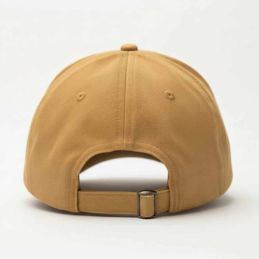 Beige EV2 Sportswear cap, pictured from the back.