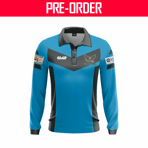 Hughenden Hawks JRL - Black Long Sleeve Club Polo