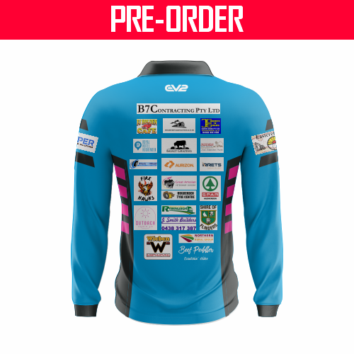 Hughenden Hawks JRL - Pink Long Sleeve Club Polo