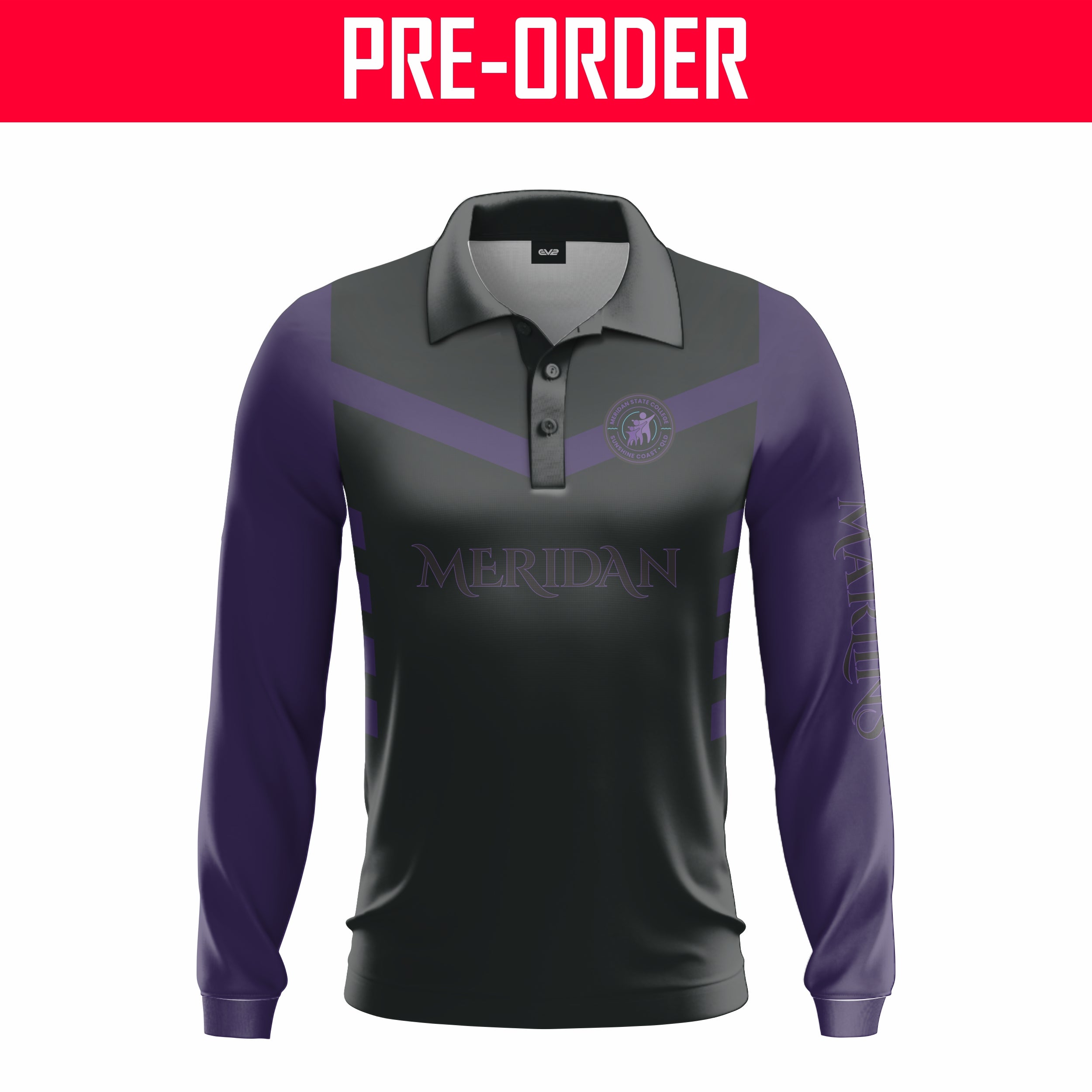 Meridan State College - Long Sleeve Club Polo - Option B (Staff)
