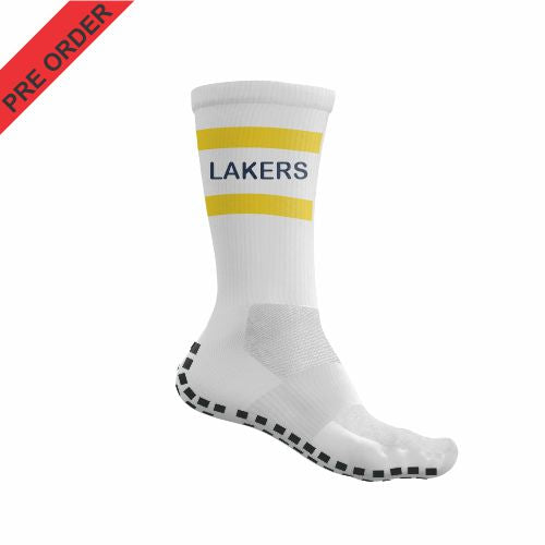 Mount Gambier Lakers - Pro Crew Sock - with Grip - White