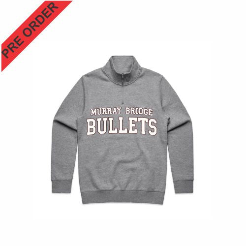 Murray Bridge Basketball Association - UNISEX STENCIL 1/2 ZIP CREW - 5125 - GREY MARLE