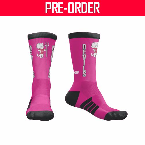 Norths Devils JRL Mackay - Pro Crew Sock - Pink