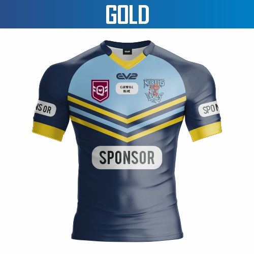 NORTHS DEVILS RL TOWNSVILLE - PRO PLAYING JERSEY (GOLD)