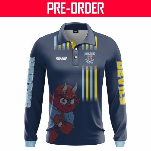 Norths Devils RL Townsville - Club Polo LS - SHOP