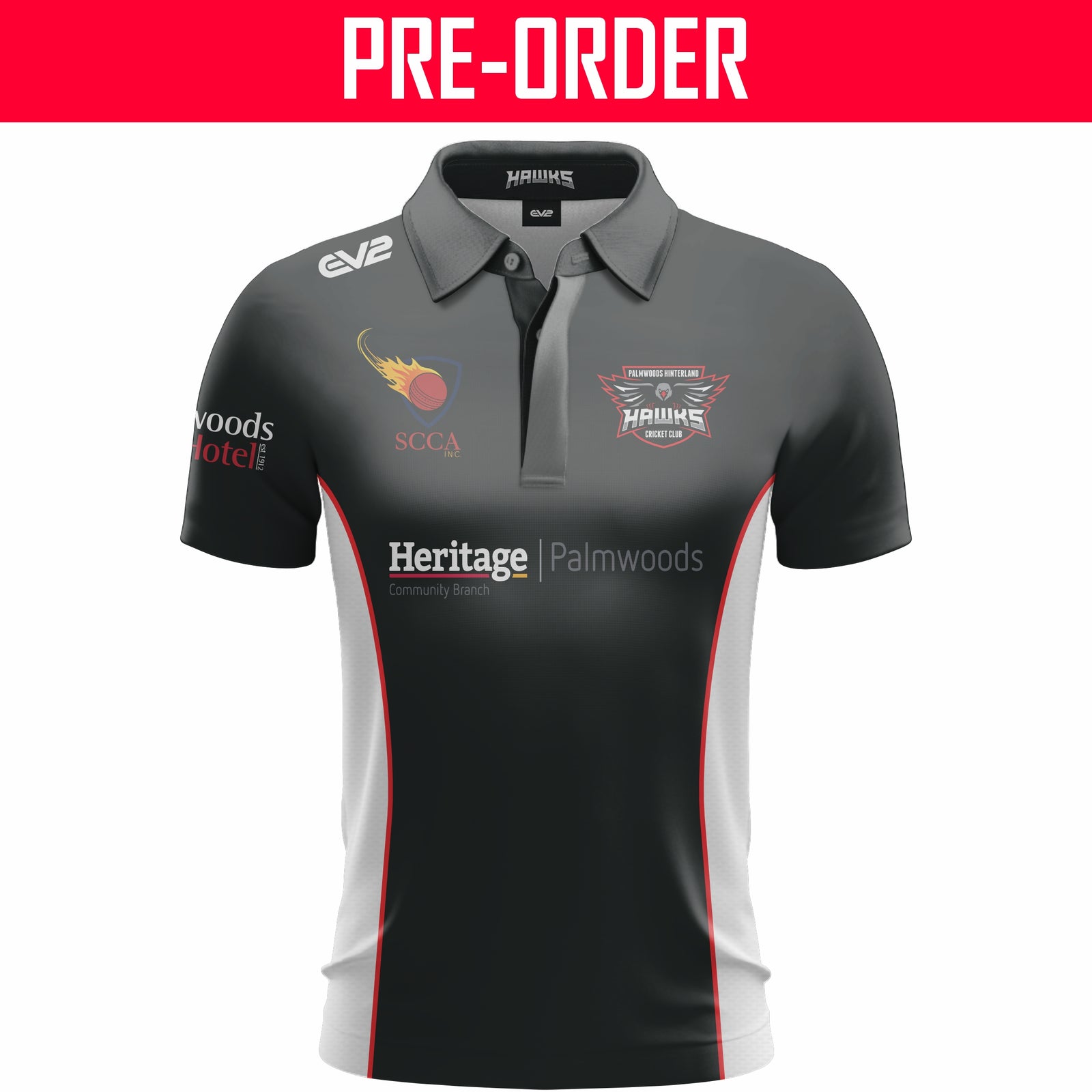 Palmwoods Hinterland Hawks Cricket Club - Champion Cricket Shirt S/S (MENS 1-DAY & T20)