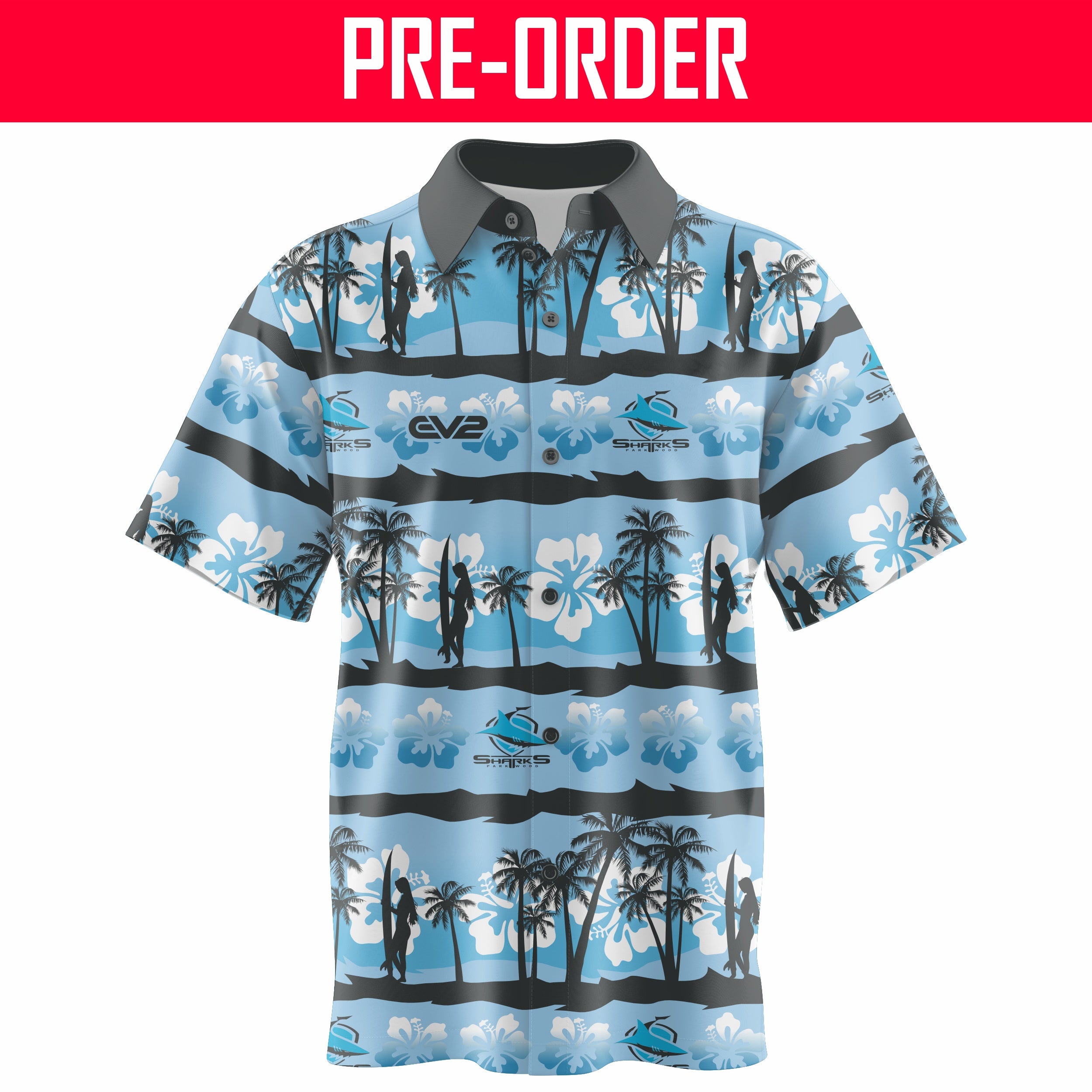 Parkwood Sharks RLFC - Resort Shirt - BLUE