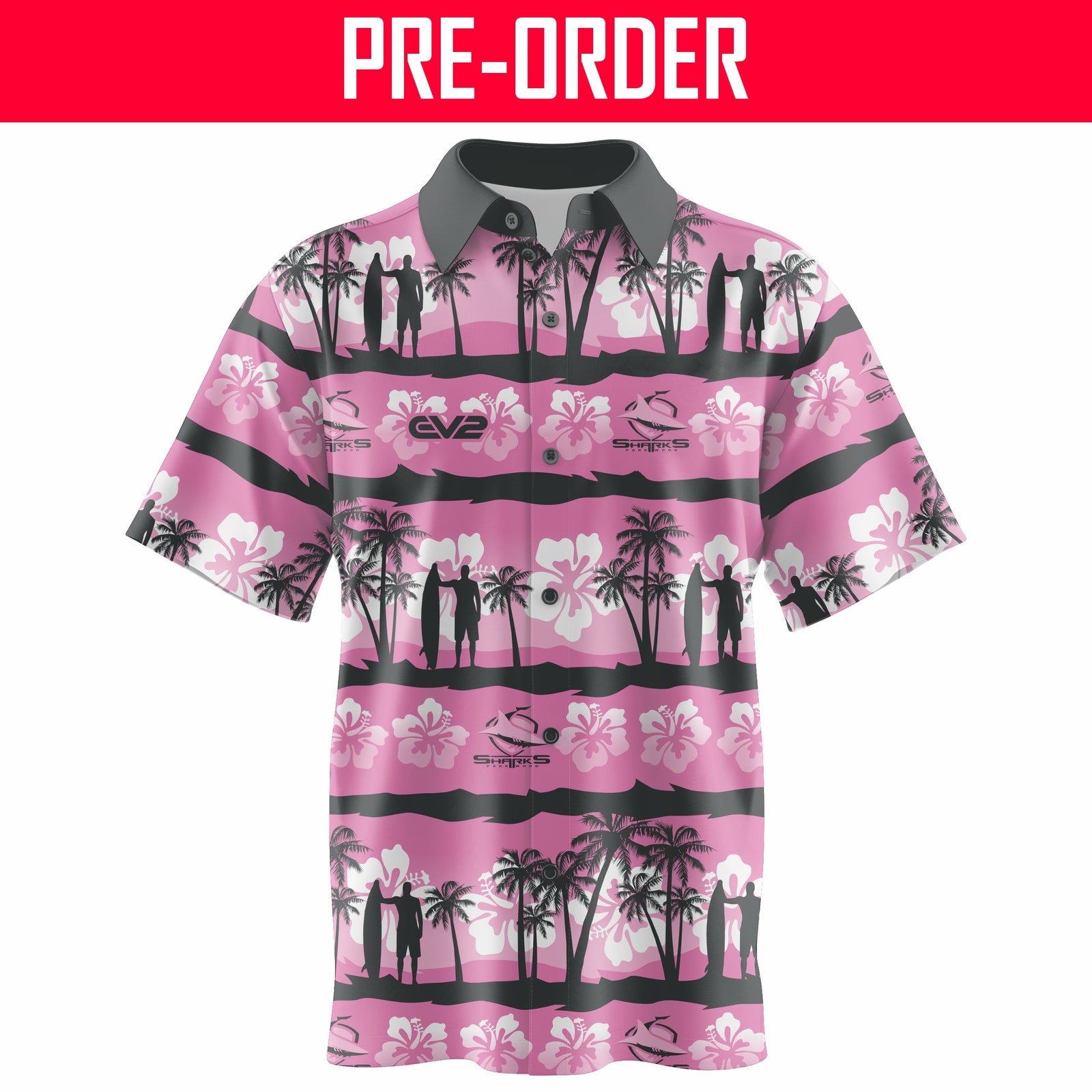 Parkwood Sharks RLFC - Resort Shirt - PINK