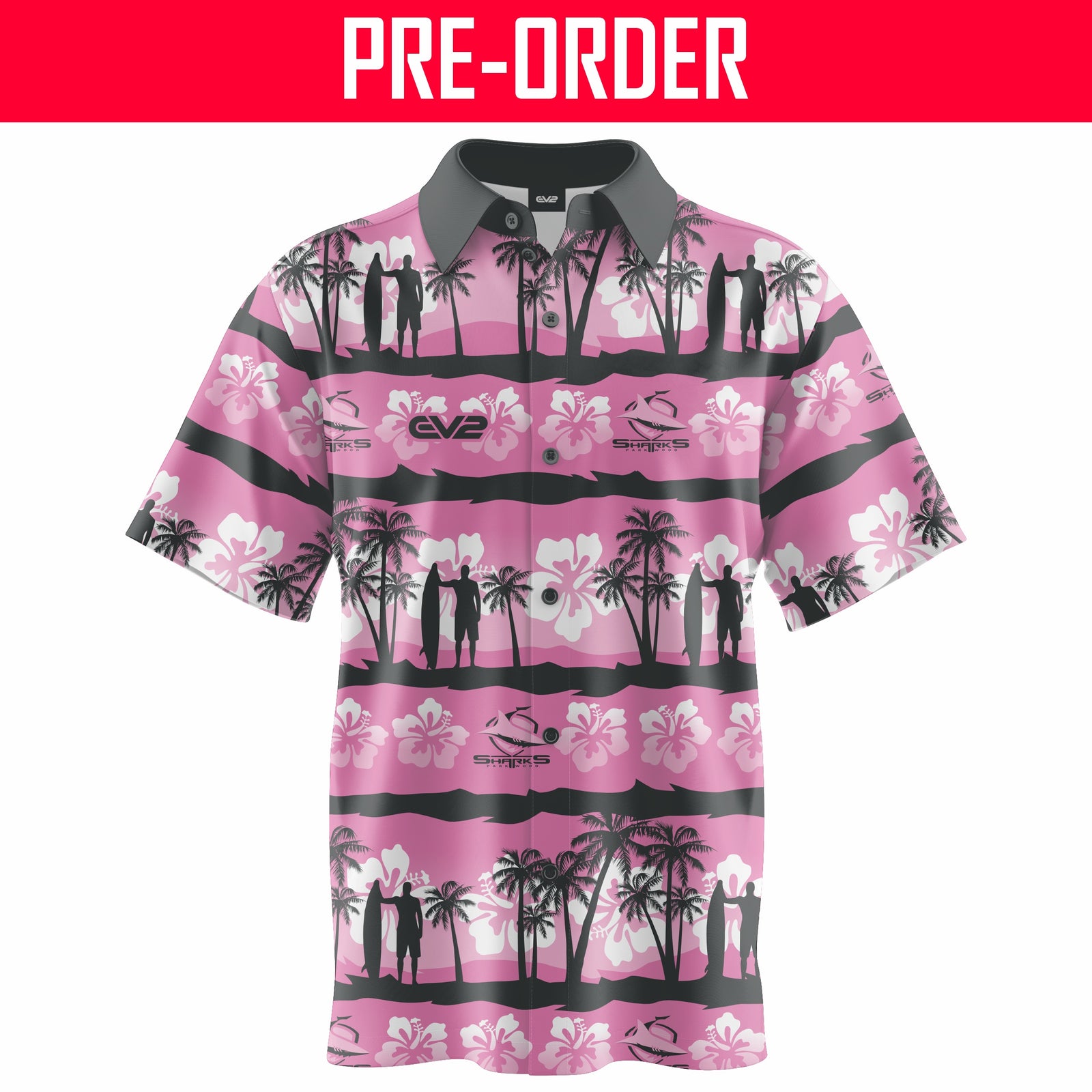 Parkwood Sharks RLFC - Resort Shirt - PINK