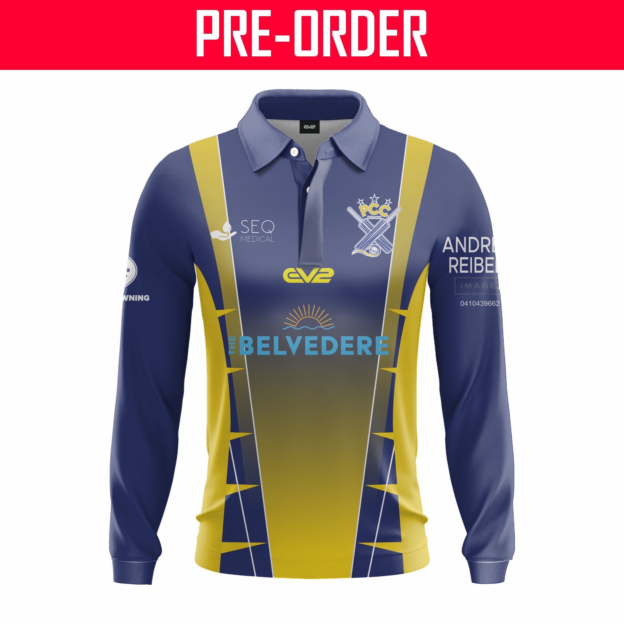 Peninsula Cricket Club - Champion Cricket Shirt - Colours Long Sleeve