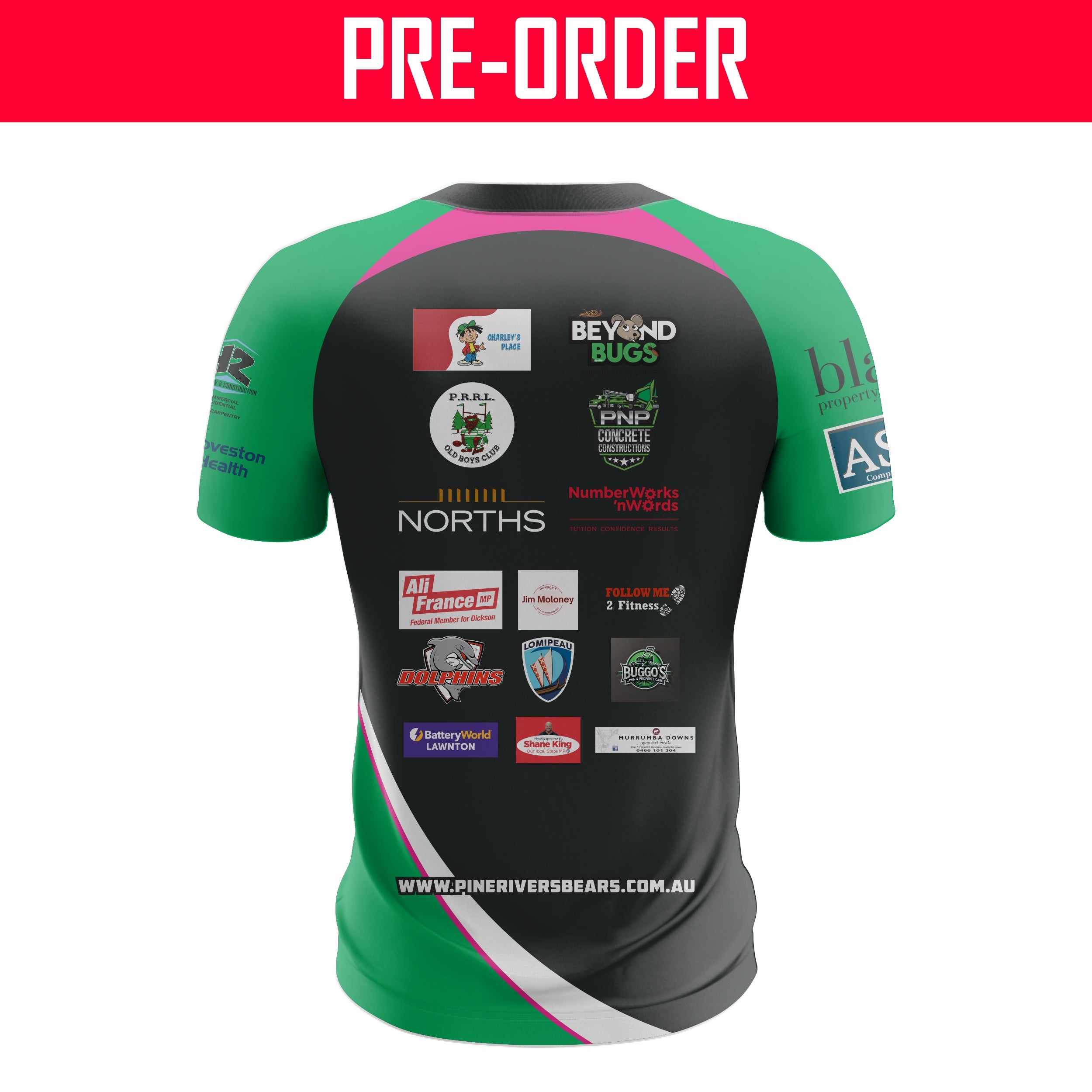 Pine Rivers Bears RLFC - Training Shirt B (Pink)