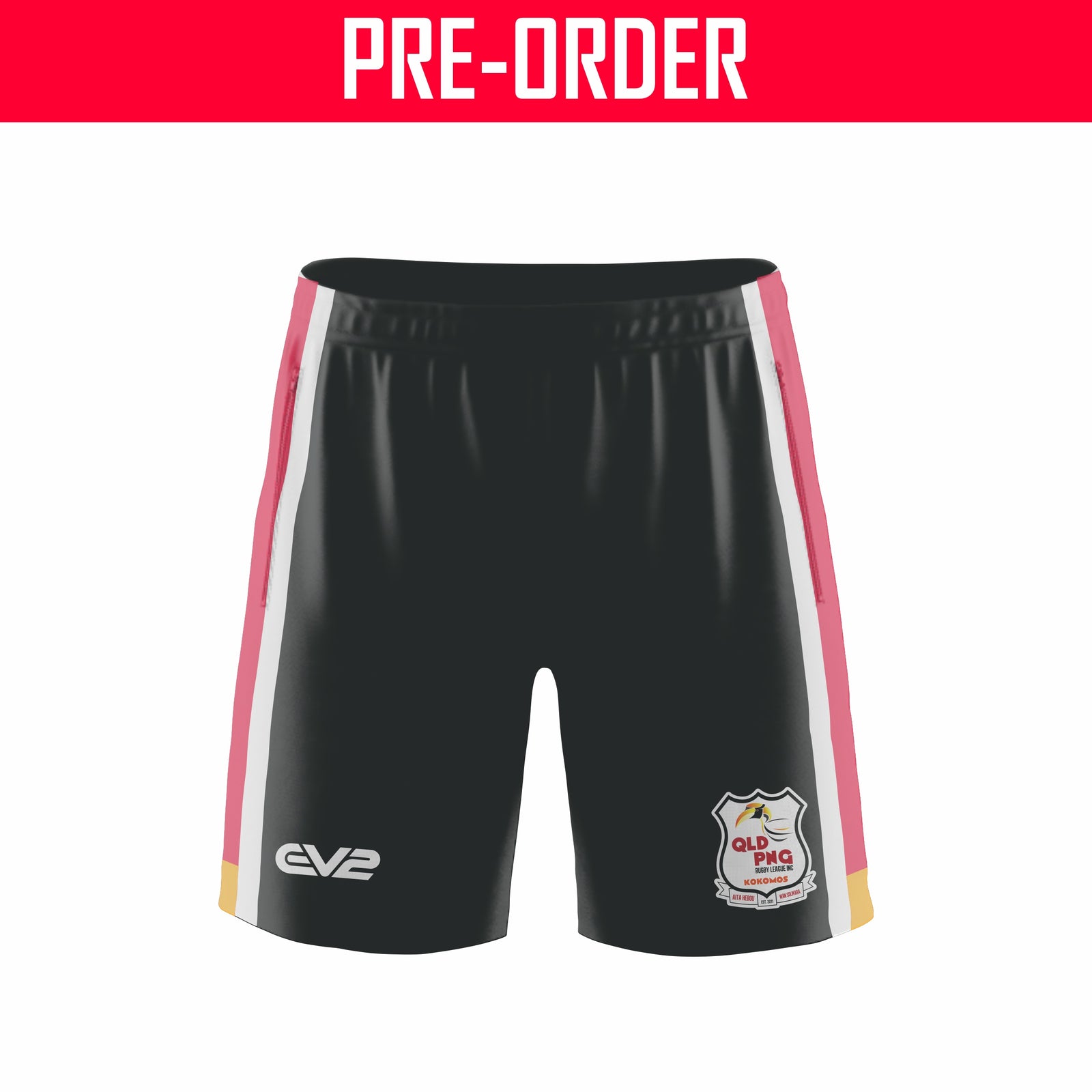 QLD PNG Kokomos Rugby League - Training Short - BLACK