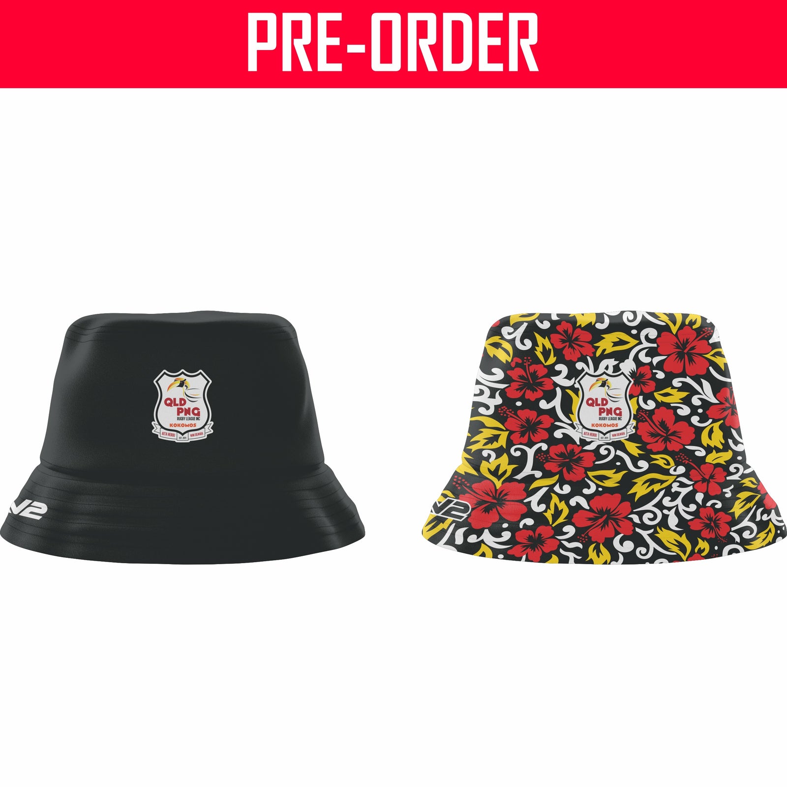 QLD PNG Kokomos Rugby League - Reversible Bucket Hat