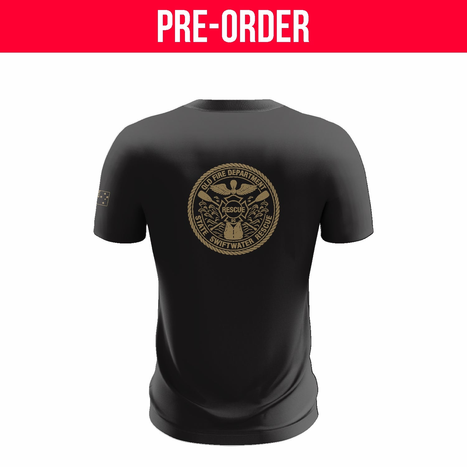 QLD FIRE - SWIFTWATER RESCUE - BLACK COTTON TEE