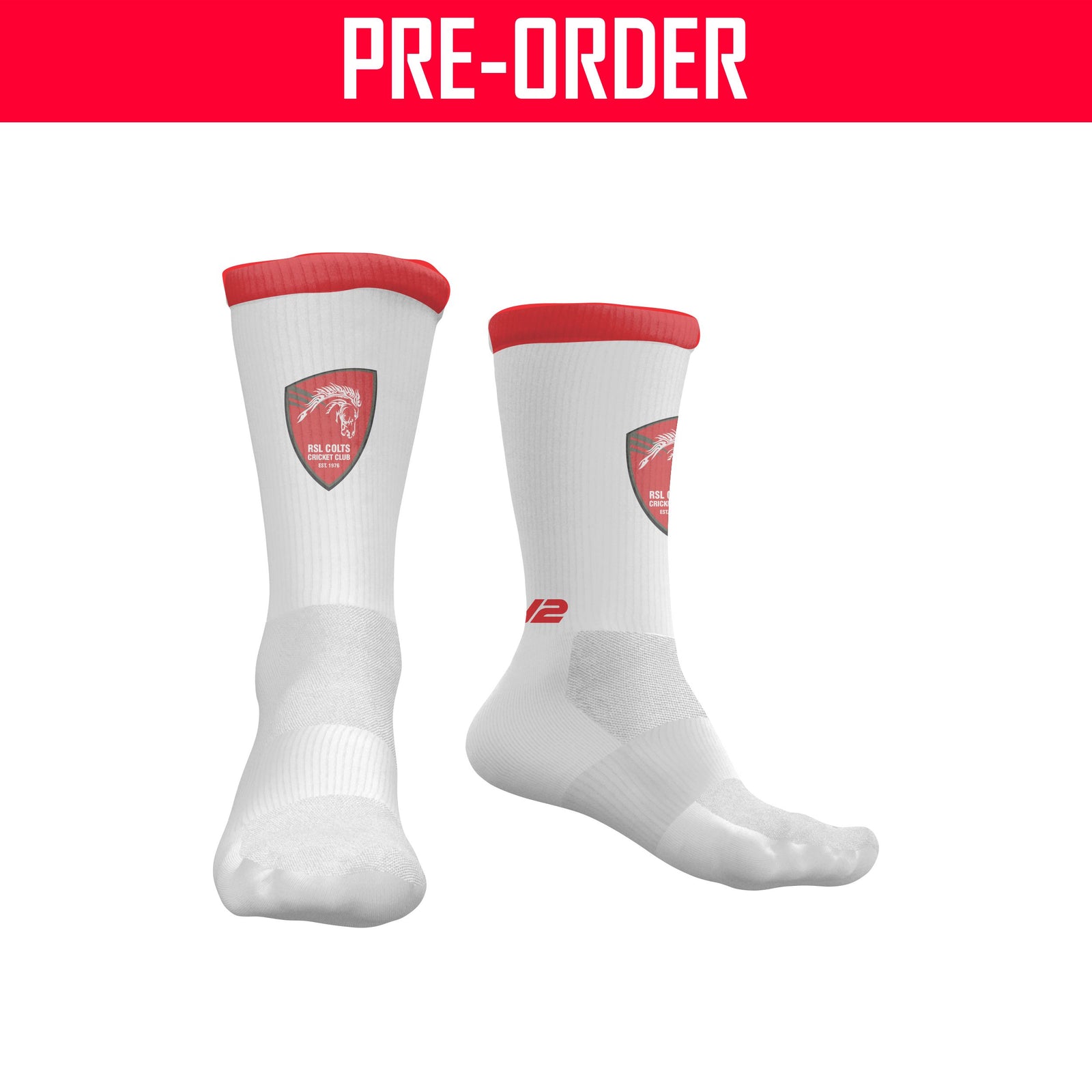 RSL Colts Cricket Club - Pro Crew Sock - White