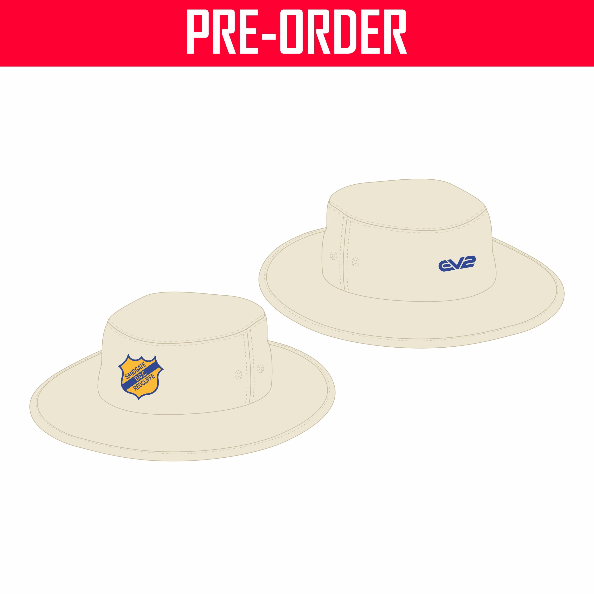 Sandgate-Redcliffe District Cricket Club - Canvas Wide Brim Cricket Hat