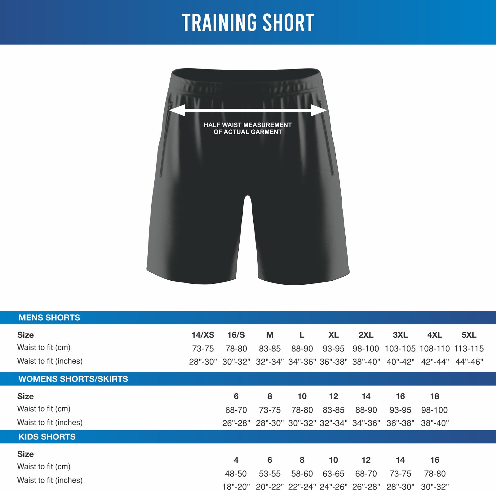 Kalangadoo Magpies - Training Short with Zip Pockets