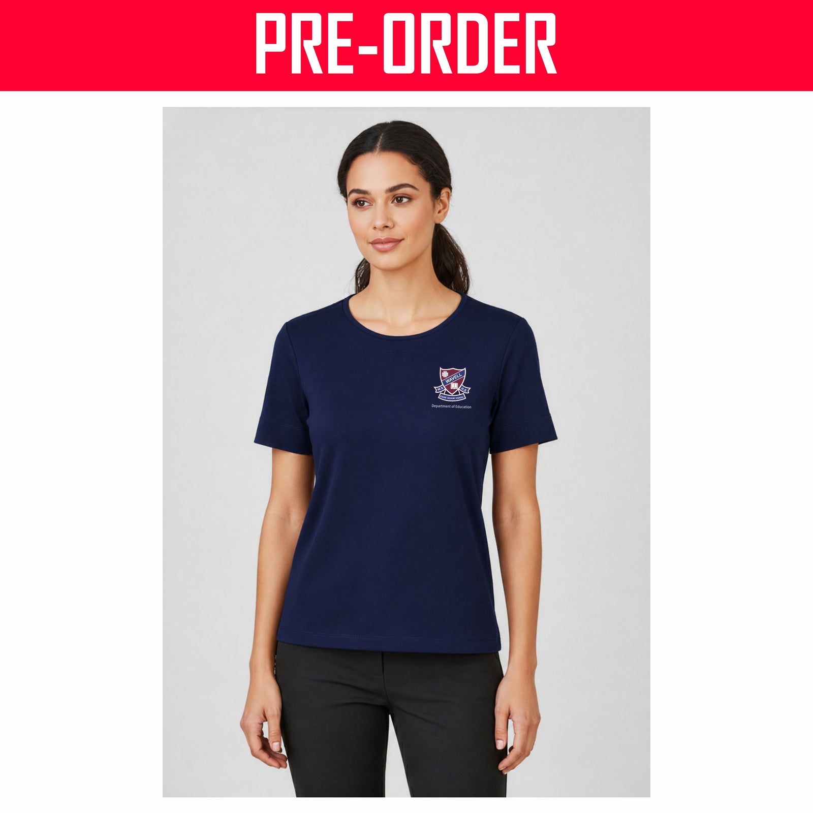 Wavell State High School - Marley Womens Short Sleeve Jersey Top - NAVY
