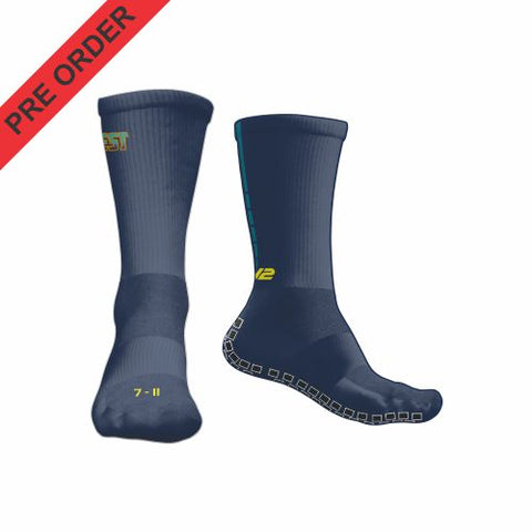 West Hockey Club - Pro Crew Sock with Grip - Teal