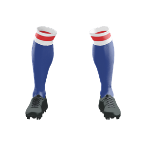Socks 066 Royal/White/Red Top Stock Long Socks ($12 - $14). (x 20)