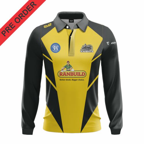 Creswick Cricket Club - Champion Cricket Shirt - Gold Long Sleeve