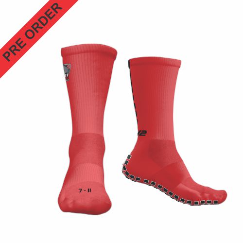 East Gambier Cricket Club - Pro Crew Sock - with Grip - RED
