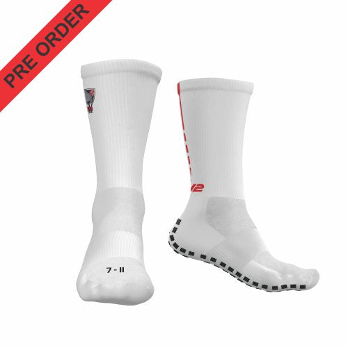 East Gambier Cricket Club - Pro Crew Sock - with Grip - White