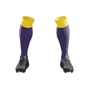 Socks 027 Purple/Gold Top Stock Long Socks ($12 - $14). (x 50)