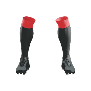 Socks 016 Black/Red Top Stock Long Socks ($12 - $14). (x 24)