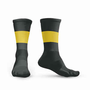 Socks 14 Black/Gold Hoops Crew Socks ($10 - $12). (x 24)