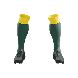 Socks 019 Bottle Green/Gold Top Stock Long Socks ($12 - $14). (x 24)