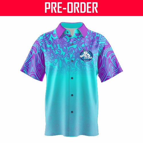 Helensvale Hogs RUFC (BEACH 5's) - Resort Shirt - Blue