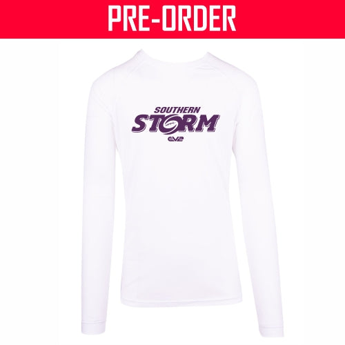 Southern Storm Touch Football - Long Sleeve White Cotton Tee